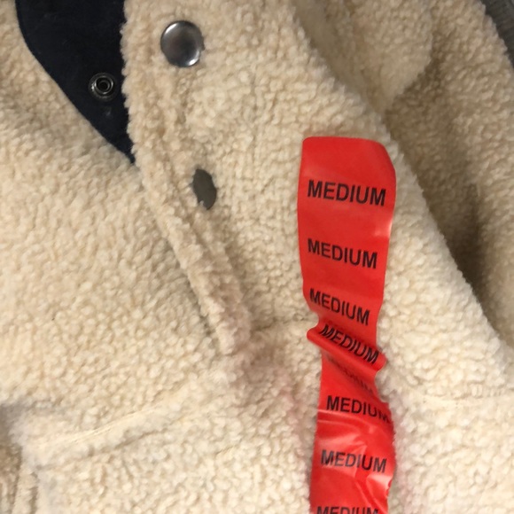 JACHS NEW YORK Mens CREAM Cabin Sherpa Jacket - Picture 3 of 6